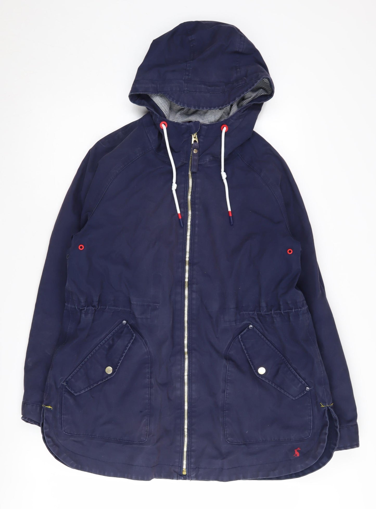 Joules Women's Blue Hooded Parka Jacket Size 14