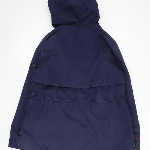 Joules Women's Blue Hooded Parka Jacket Size 14