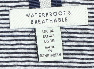 Joules Women's Blue Hooded Parka Jacket Size 14