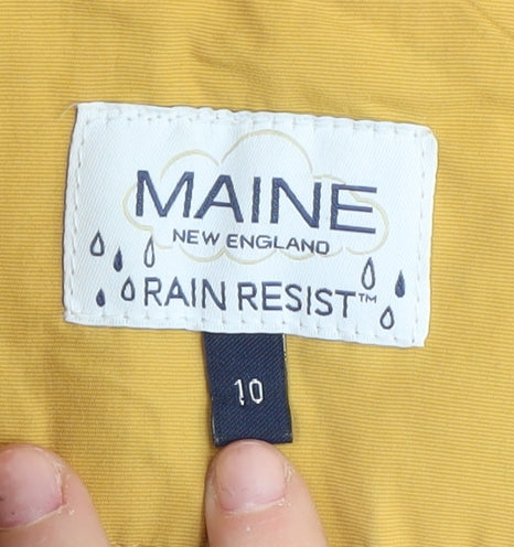 Maine New England Women's Yellow Water-Resistant Jacket Size 10
