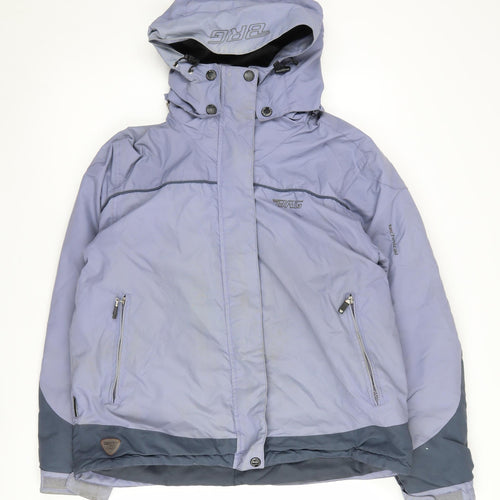 Brugi Womens Blue Ski Jacket UK 14 Hooded Winter