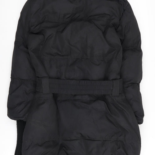 Amisu Women's Black Puffer Jacket Size 6 Belted