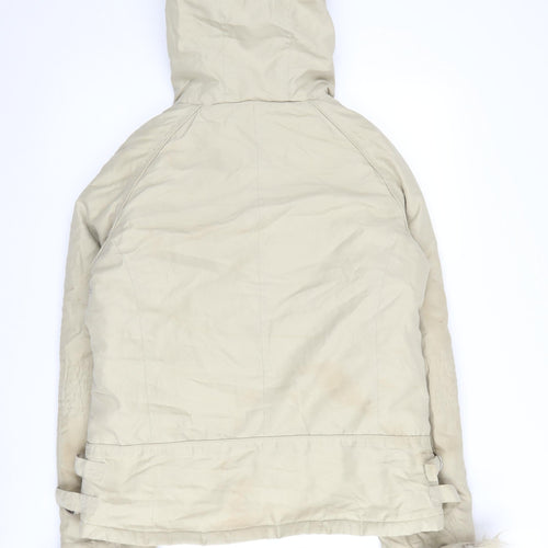 Eisenegger Women's Beige Hooded Parka Jacket Size 14
