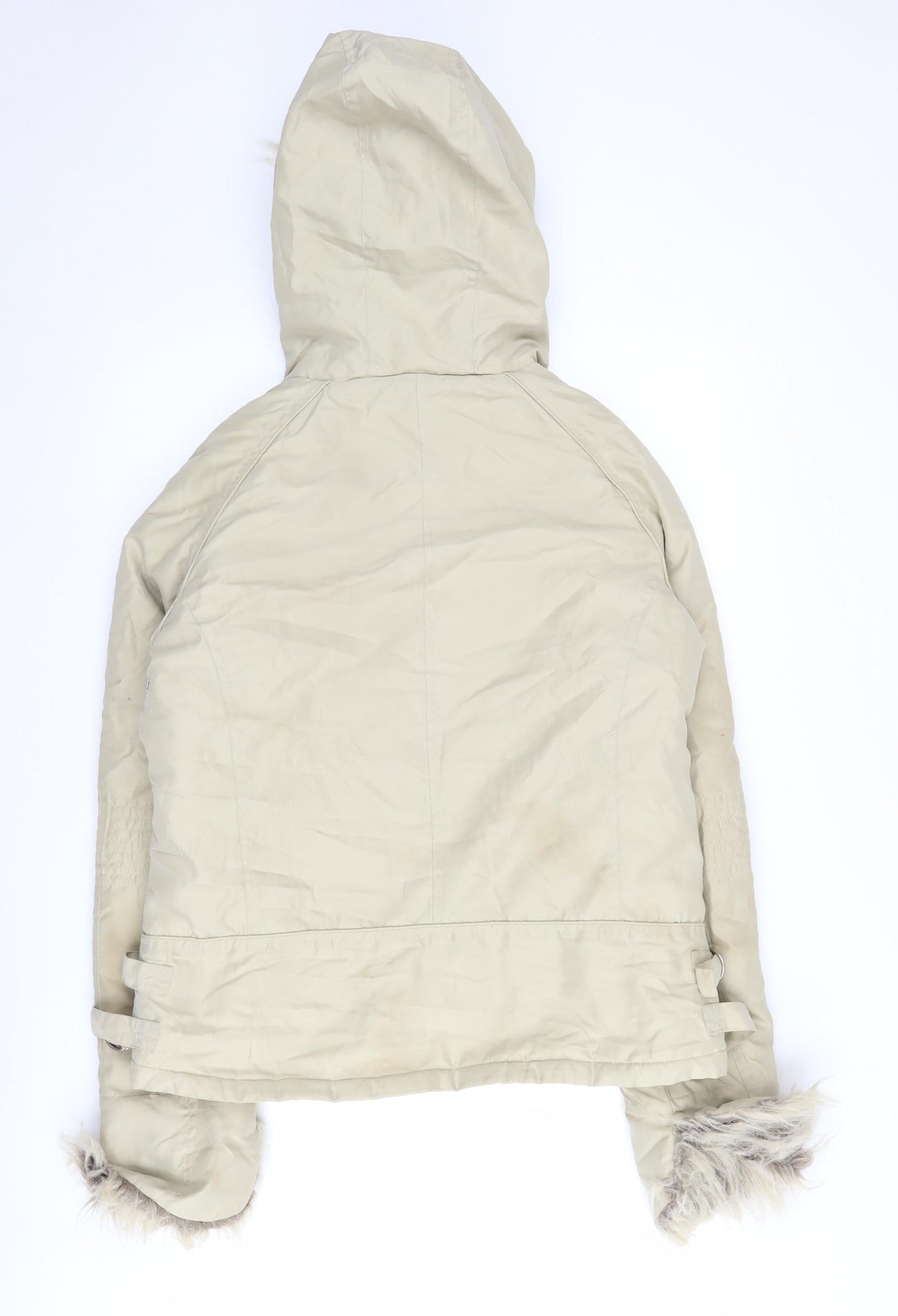 Eisenegger Women's Beige Hooded Parka Jacket Size 14