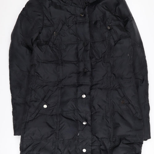 Yessica Women's Black Long Puffer Coat UK 8