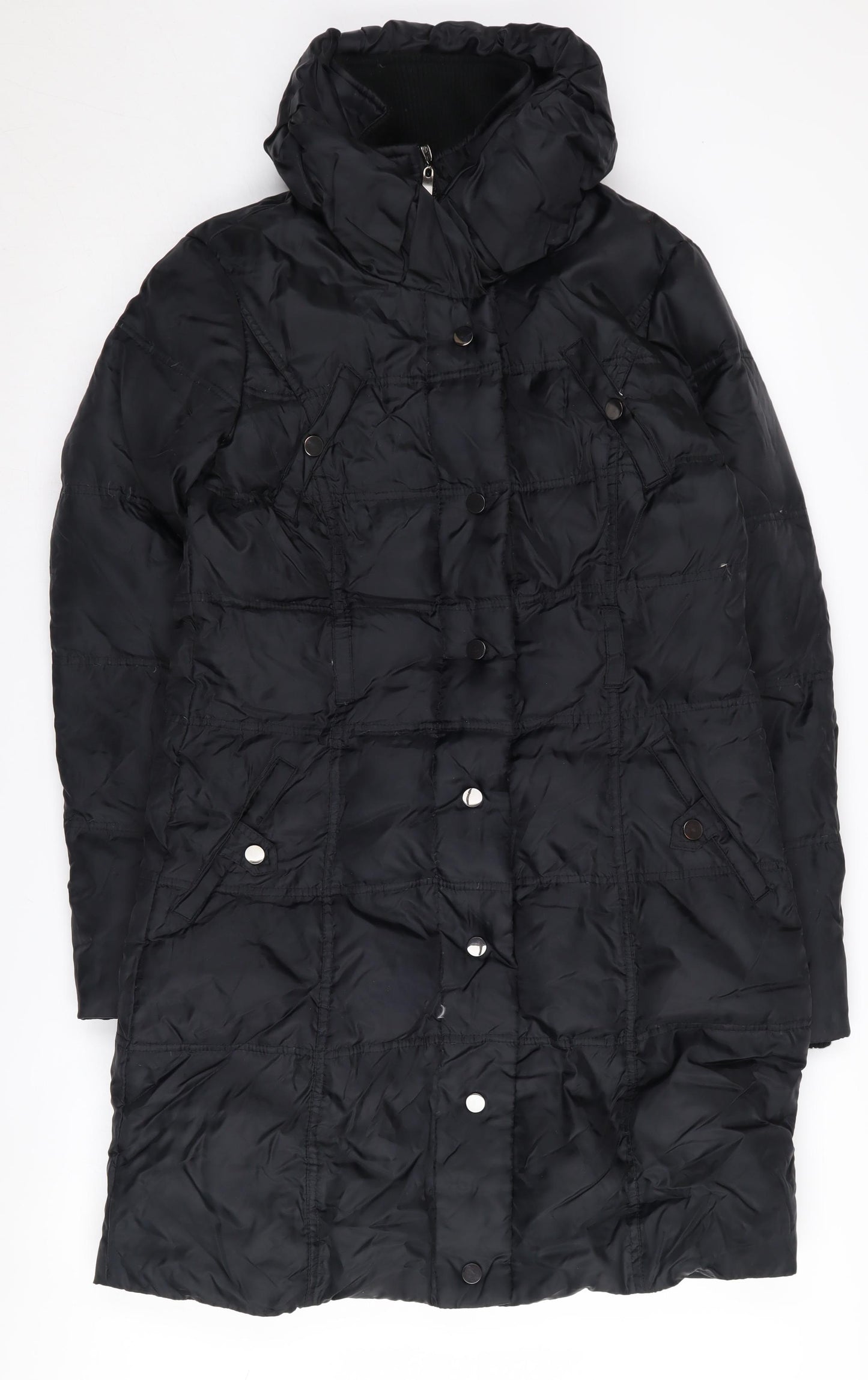 Yessica Women's Black Long Puffer Coat UK 8