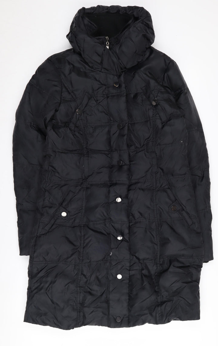 Yessica Women's Black Long Puffer Coat UK 8