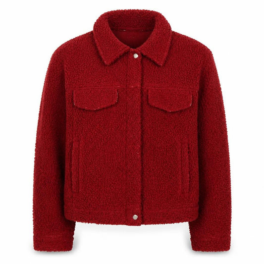 Front view of Lola May Women's Red, size 8, Fleece Basic Jacket