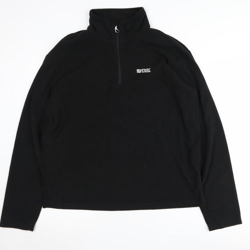 Regatta Men's Black 1/4 Zip Fleece Sweatshirt L