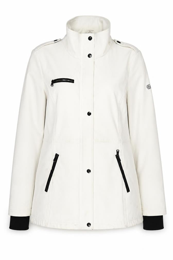 Front view of Jessica Simpson Women's White Zip Jacket, L, Casual Wear
