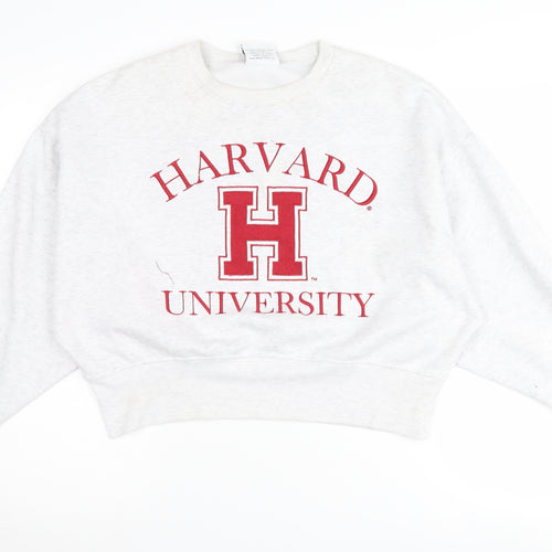 Harvard Unisex White Small Logo Sweatshirt