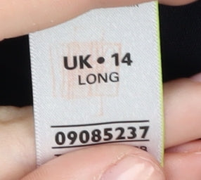 Marks and Spencer Women's Black Trousers, Size 14, Tall, Regular Fit