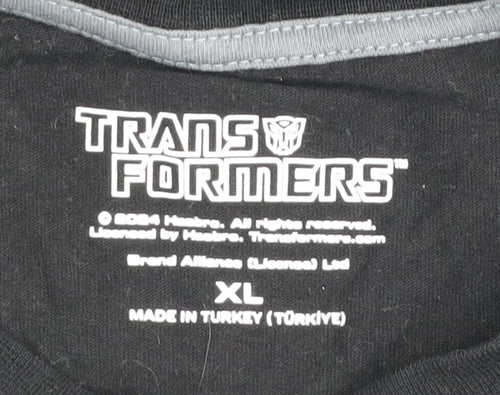 Trans Formers Men's XL Black Graphic T-Shirt