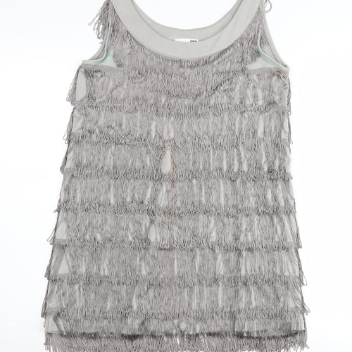H&M Grey Fringe Sleeveless Top for Women - Size S