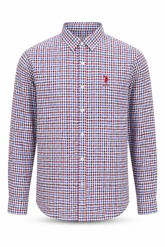 Front view of U.S. Polo Assn. Men's Multicoloured Check Shirt