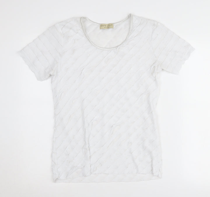 Kate Lilly Designs Women's White T-Shirt Size 12