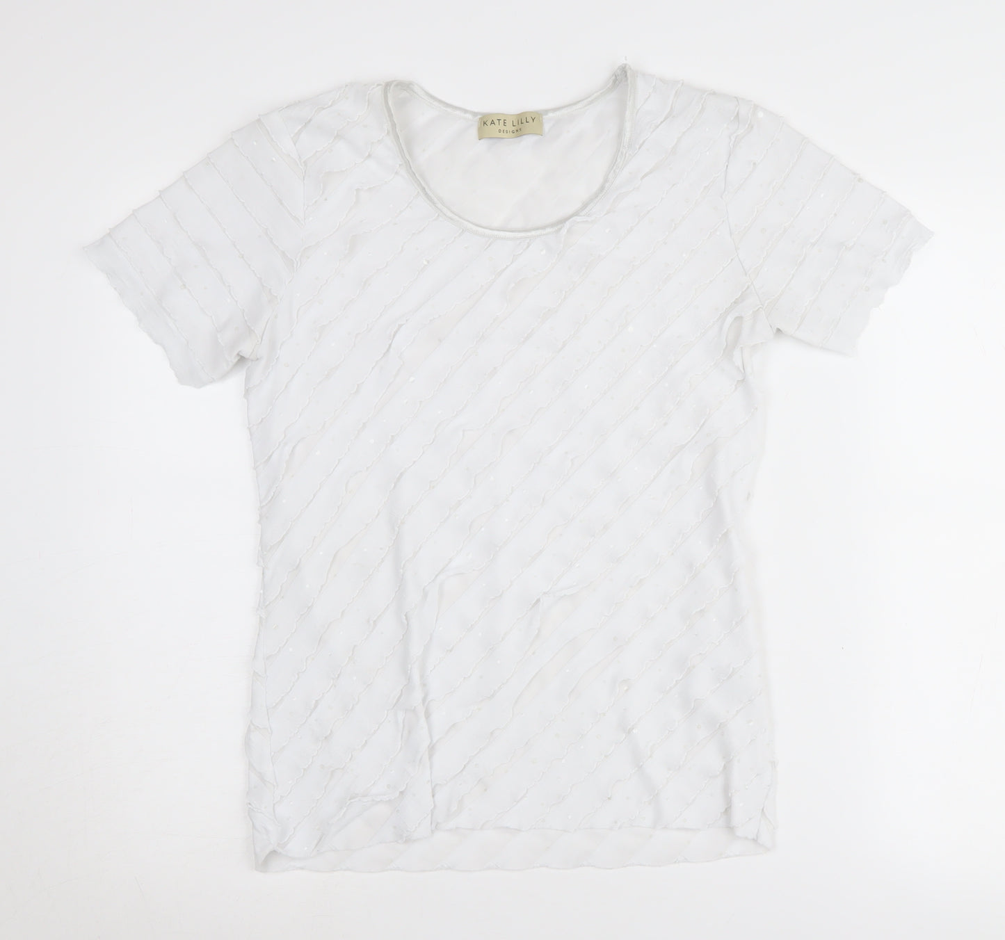 Kate Lilly Designs Women's White T-Shirt Size 12