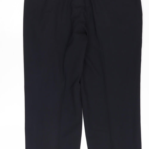 Marks and Spencer Men's Black Regular Fit Trousers, 34