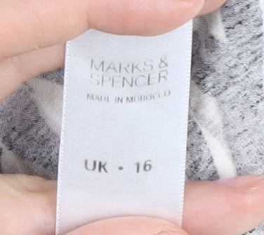 Marks and Spencer Women's Multicoloured Geometric Blouse, Size 16