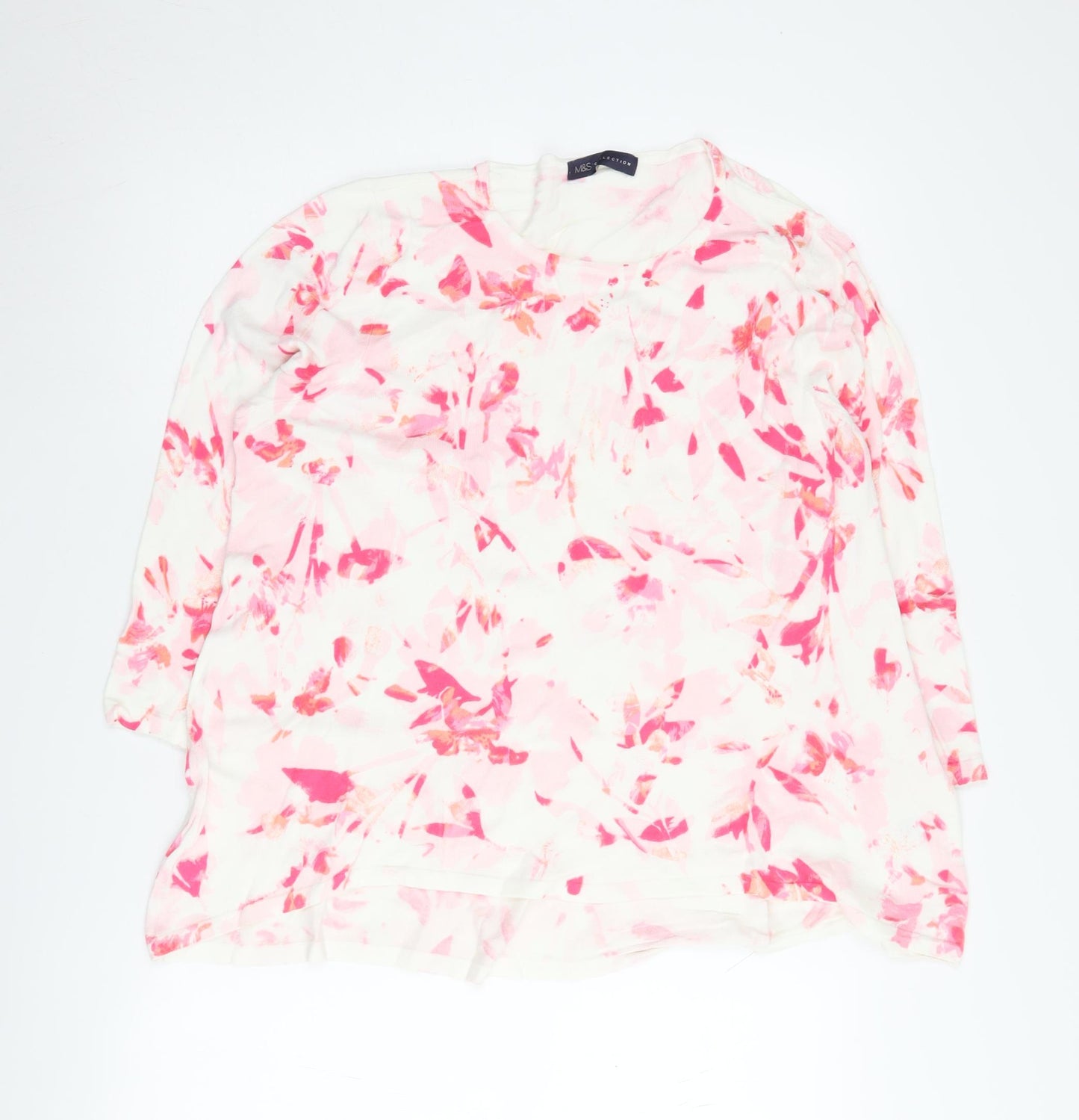 Marks and Spencer Women's Pink Floral Pullover Jumper Size 18