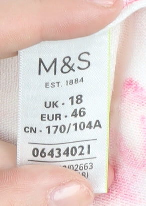 Marks and Spencer Women's Pink Floral Pullover Jumper Size 18