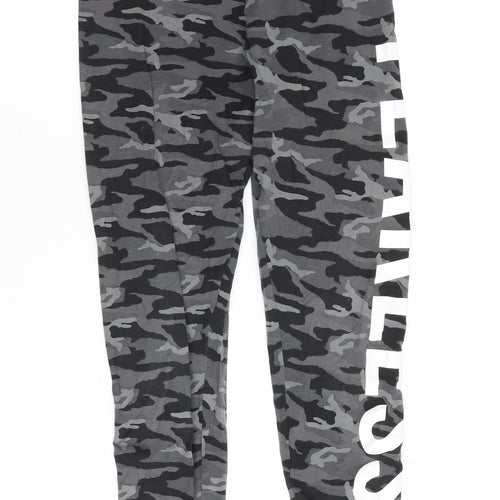Golddigga Women's Grey Camo Activewear Leggings Size 10