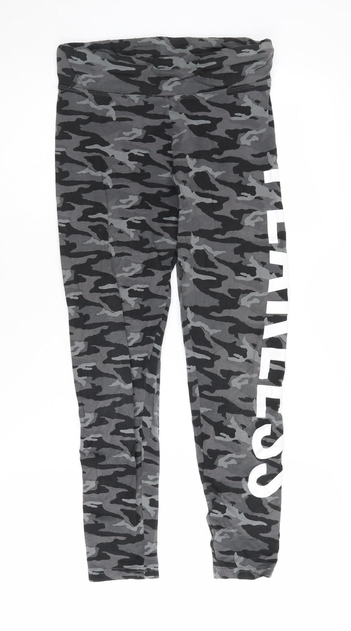 Golddigga Women's Grey Camo Activewear Leggings Size 10