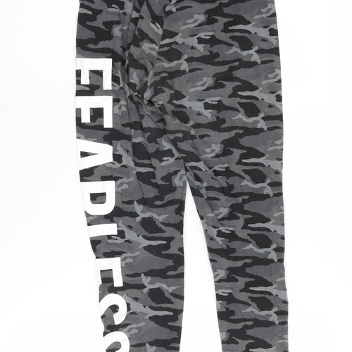 Golddigga Women's Grey Camo Activewear Leggings Size 10