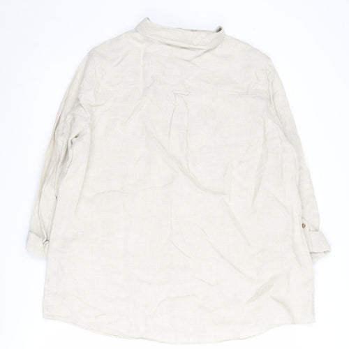 Marks and Spencer Beige Linen Shirt for Women - Size 18