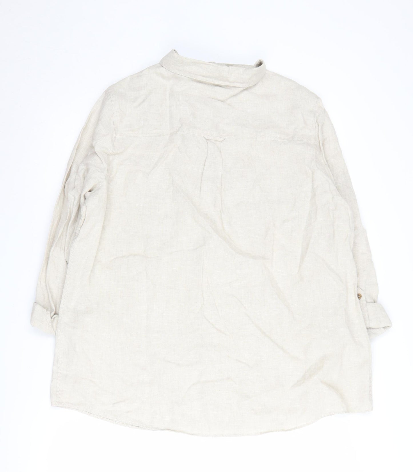 Marks and Spencer Beige Linen Shirt for Women - Size 18