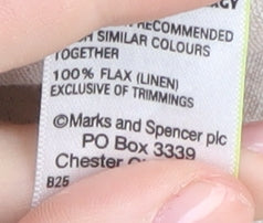 Marks and Spencer Beige Linen Shirt for Women - Size 18