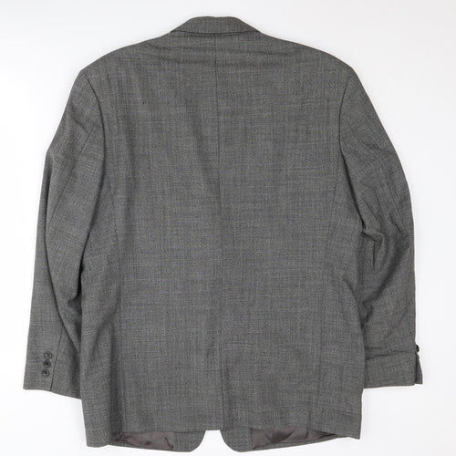 Marks and Spencer Men's Grey Check Blazer, Size 40S