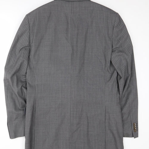 Marks and Spencer Men's Grey Striped Blazer, 38 Long