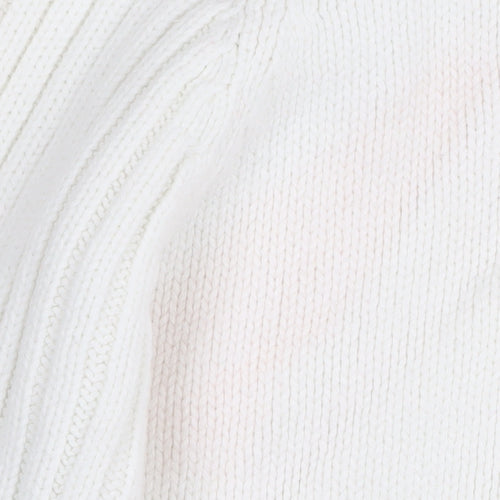 Marks and Spencer Women's White High Neck Zip Jumper Size 18