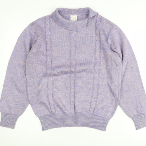 Littlewoods Women’s Purple Mock Neck Wool Blend Jumper