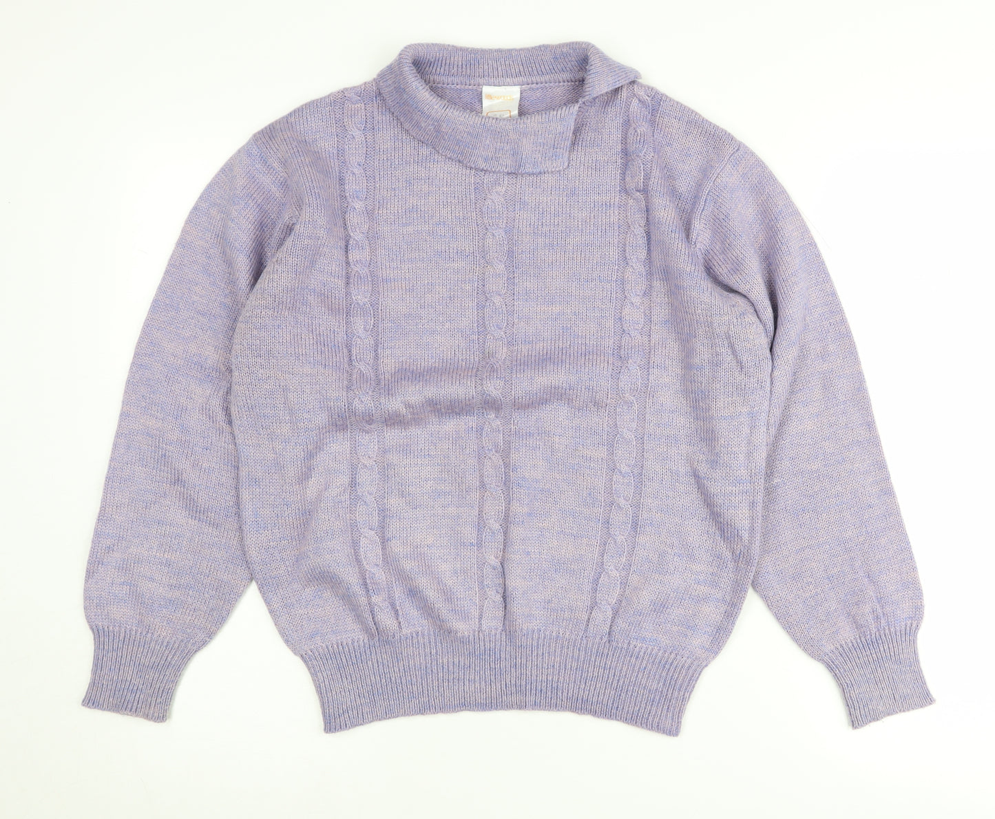 Littlewoods Women’s Purple Mock Neck Wool Blend Jumper