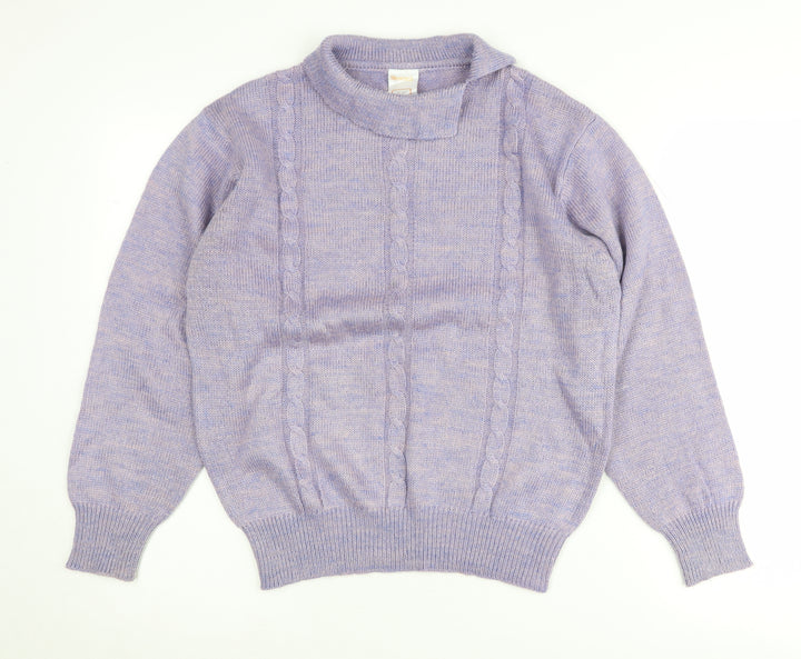 Littlewoods Women’s Purple Mock Neck Wool Blend Jumper