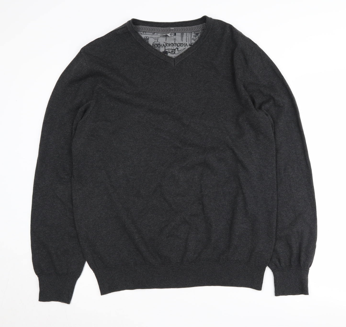 Rocha John Rocha Men's Black V-Neck Pullover Jumper L