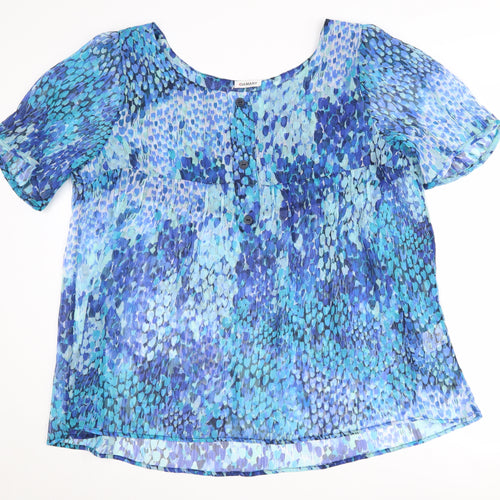 Damart Women's Blue Animal Print Blouse Size 22