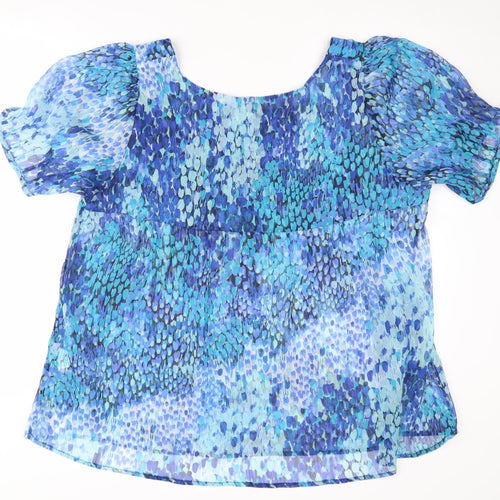 Damart Women's Blue Animal Print Blouse Size 22