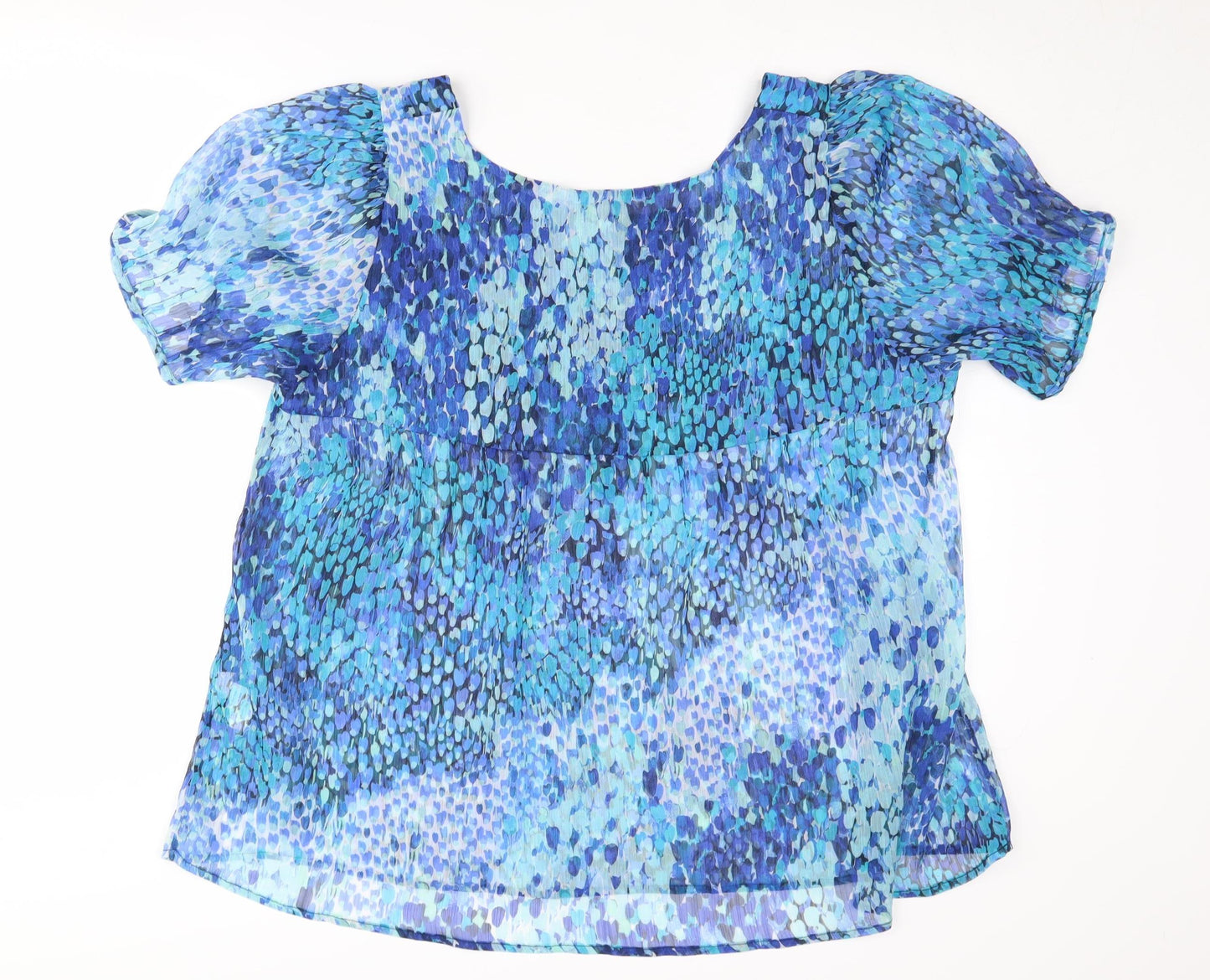 Damart Women's Blue Animal Print Blouse Size 22
