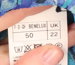 Damart Women's Blue Animal Print Blouse Size 22