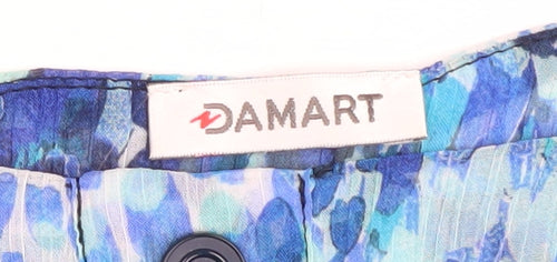 Damart Women's Blue Animal Print Blouse Size 22