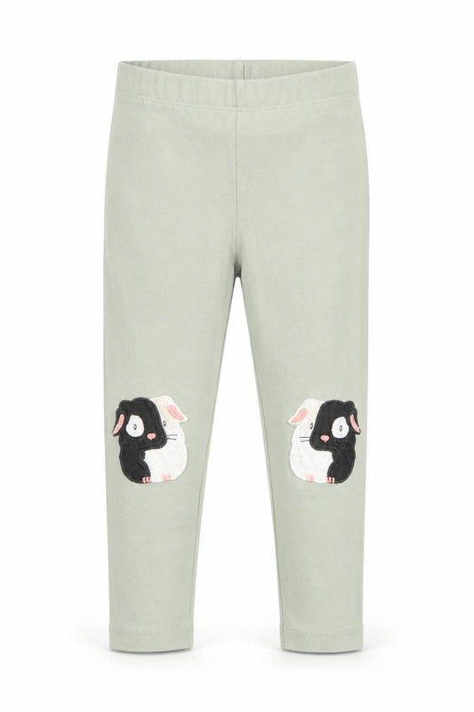 Front view of Next girls’ green animal print leggings -, size 2, years