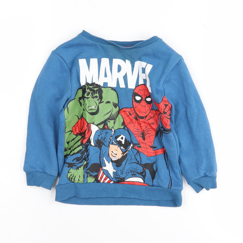 George Boys Blue Marvel Pullover Sweatshirt Size 2 Years