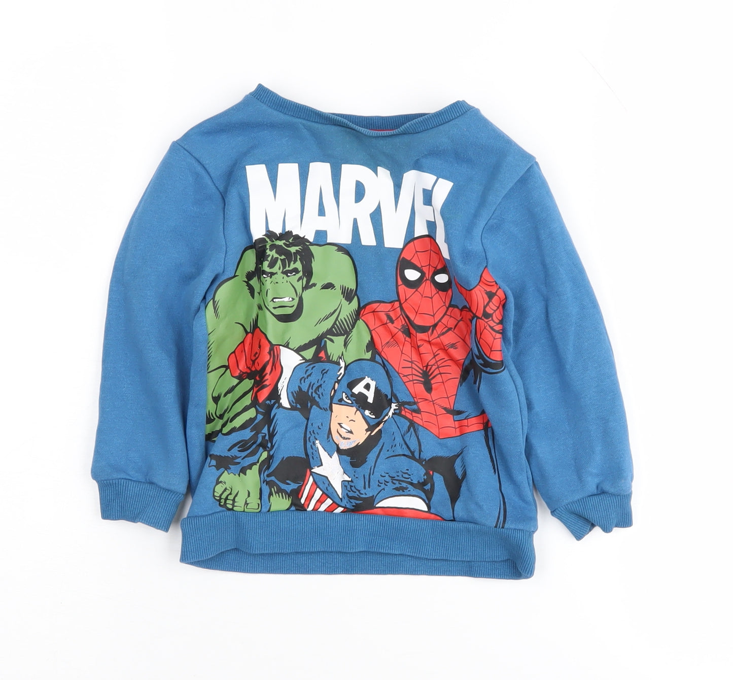 George Boys Blue Marvel Pullover Sweatshirt Size 2 Years