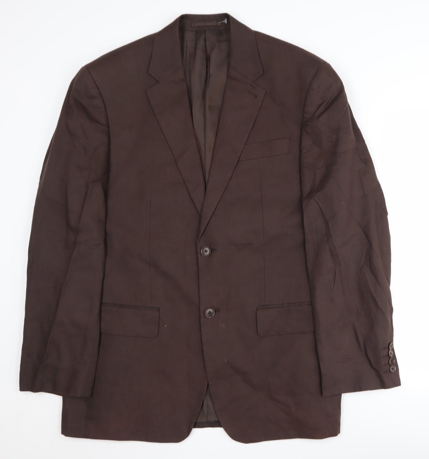 Next Men's Brown Linen Blazer, Size 40R, Regular Fit