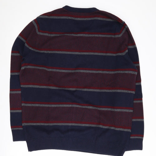 Maine New England Men's Multicoloured Striped Pullover - L