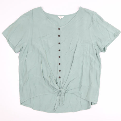 Cotton Traders Women's Green Blouse - Size 18