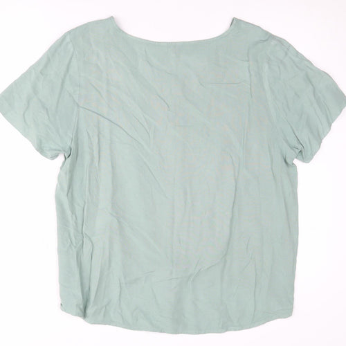 Cotton Traders Women's Green Blouse - Size 18